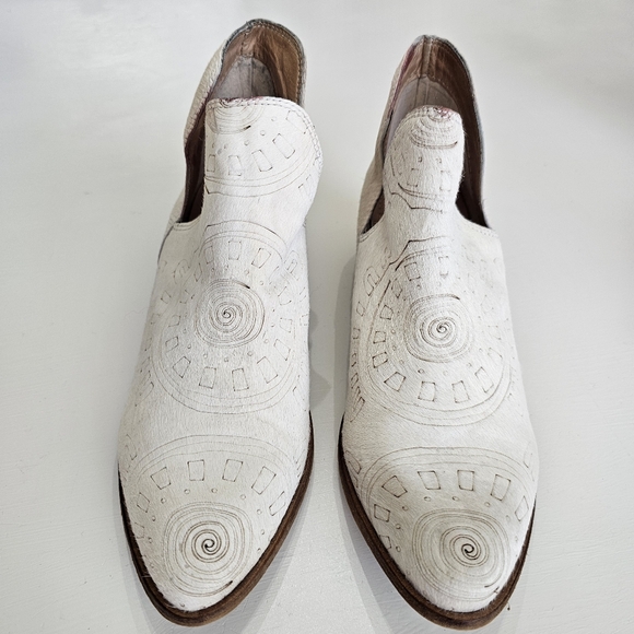 White Cowhide Ankle Bootie - Picture 3 of 8